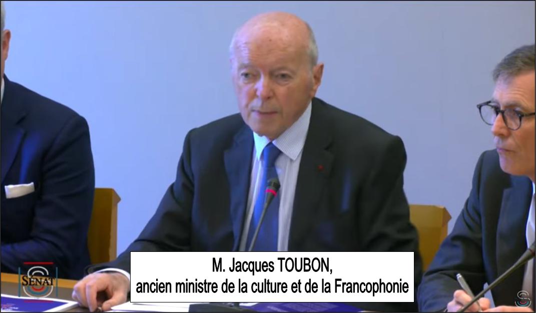 Jacques Toubon, langue française et Francophonie, audition au sénat, le 31 mai 2023