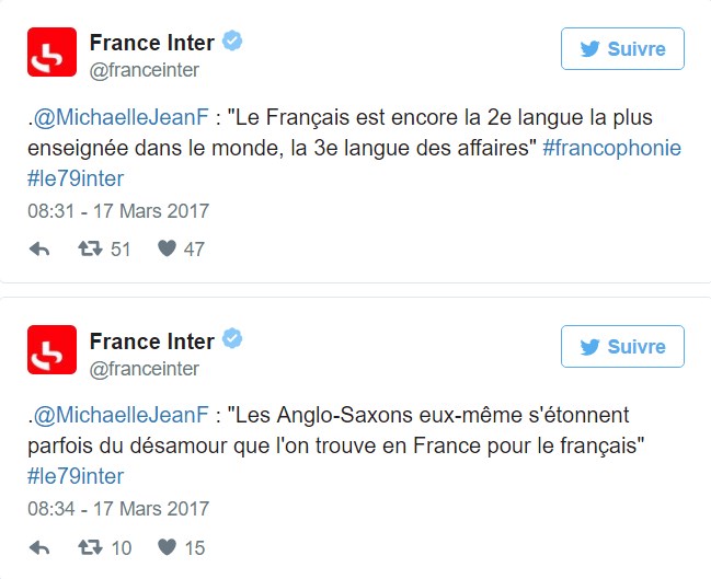 Michalle Jean sur France Inter sur la langue franaise et la Francophonie