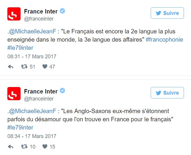 Micha�lle Jean sur France Inter sur la langue fran�aise et la Francophonie