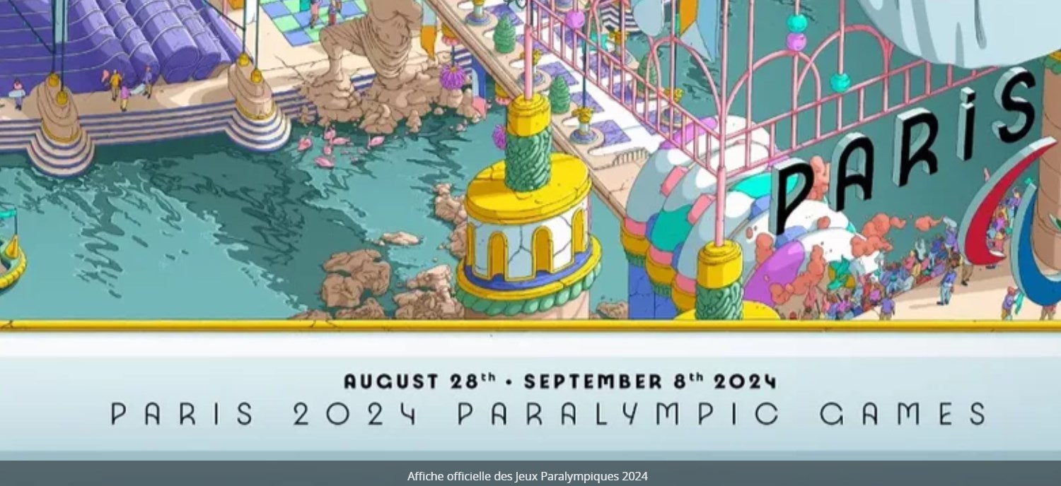 Affiche en anglais des Jeux paralympiques de Paris 2024