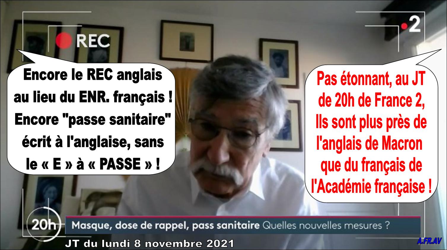 Journal de 20h de France 2 et le passe sanitaire