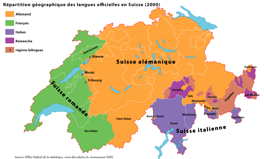 La Suisse et ses quatre langues officielles