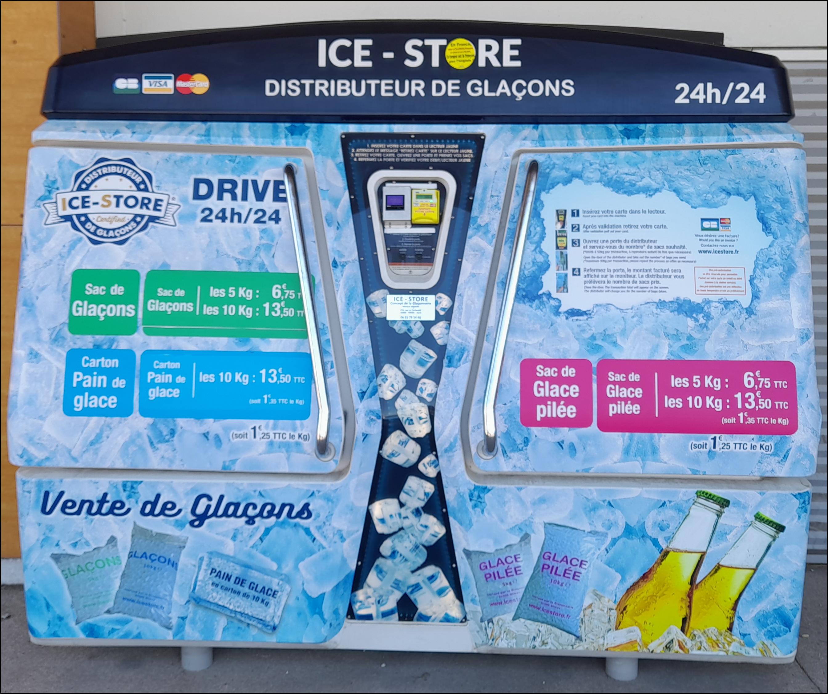 Distributeur à glaçons, La Glaçonnerie à Nîmes, Gard