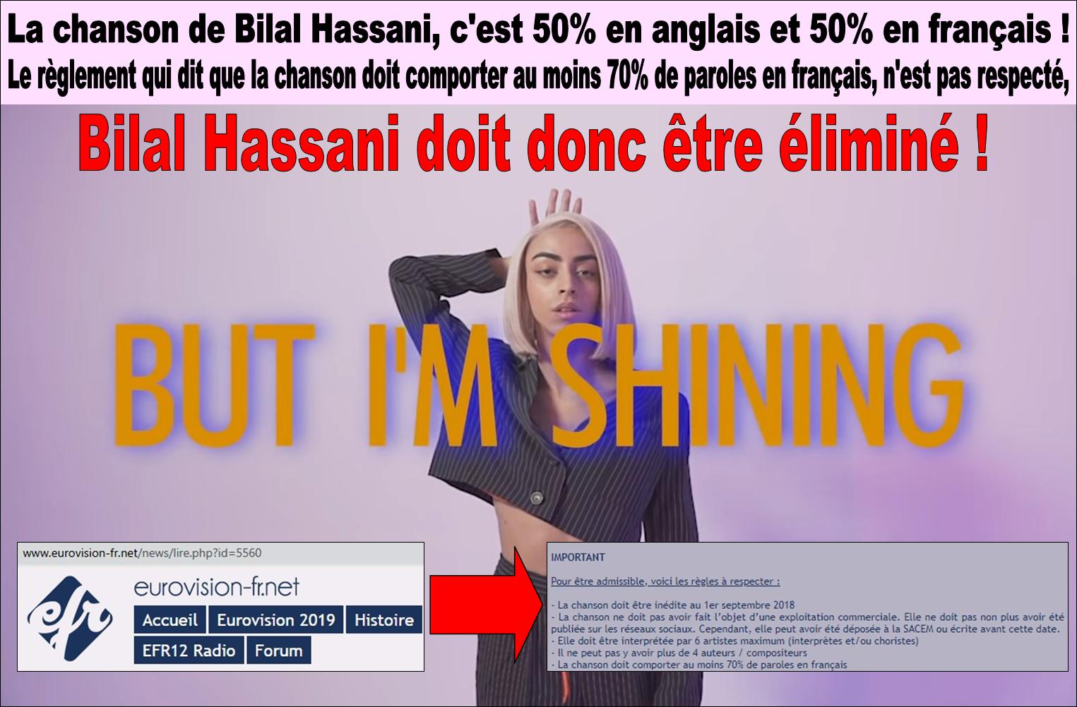 /La chanson de Bilal Hassani pour l'Eurovision 2019 doit être declarée hors jeu
