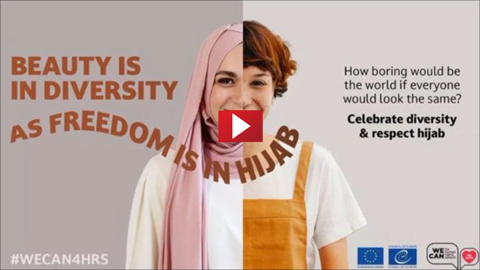 La libert est dans le hidjab publicit du Conseil de l'Europe