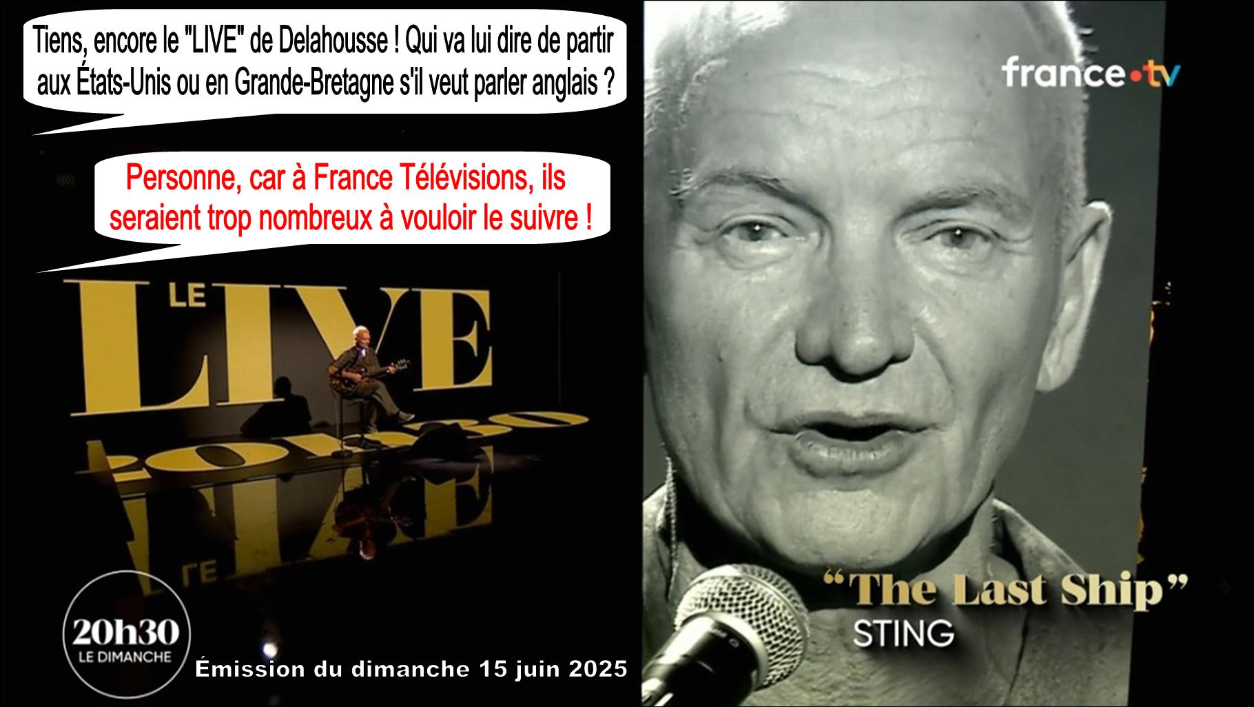 Laurent Delahousse, Sting, 20h30 le Dimanche, France 2, France Télévisions