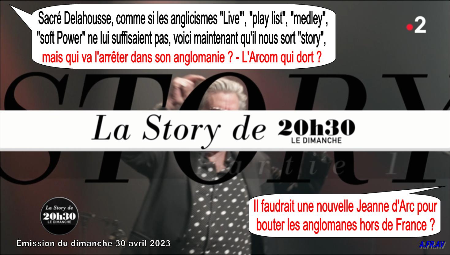 Laurent Delahousse et La story, son nouvel anglicisme, 20h30 le Dimanche, France 2, France Télévisions