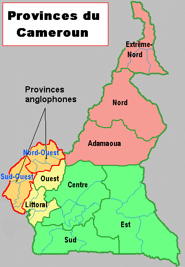 Le Cameroun et les deux provinces anglophones