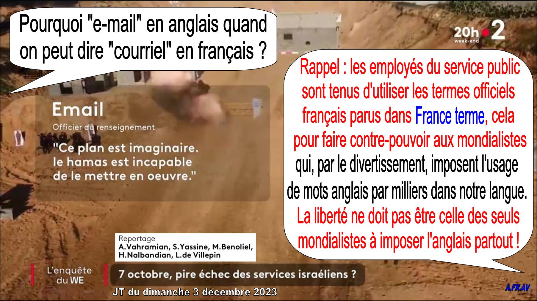 Le JT de 20h de France 2, les employés, les journalistes du Service public et leurs obligations à l'égard de la langue française