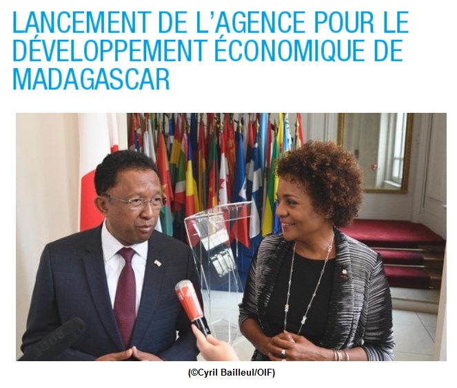 Le Prsident malgache et la Secrtaire gnrale de l'OIF