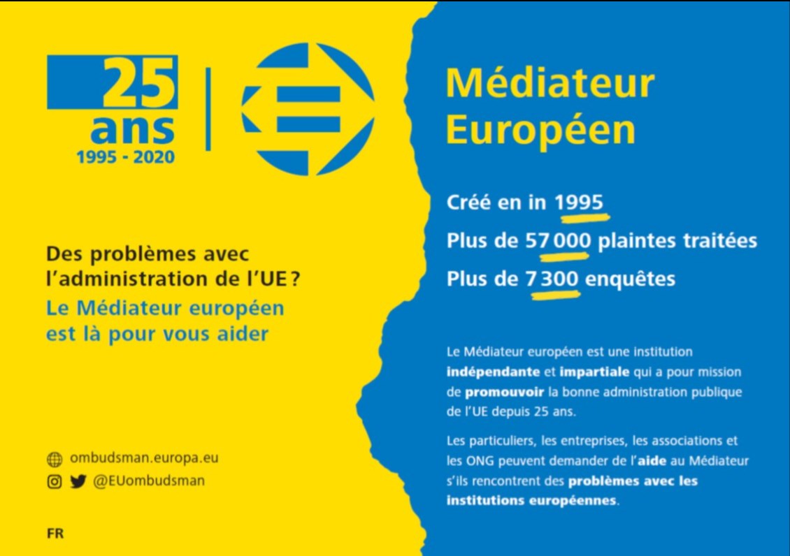Le médiateur européen depuis 1995