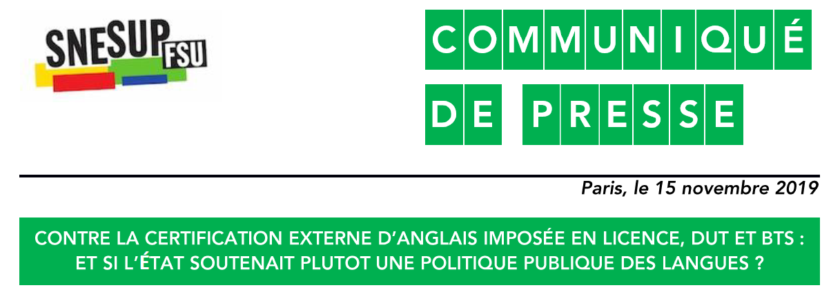 Le SNESUP-FSU et l'anglais