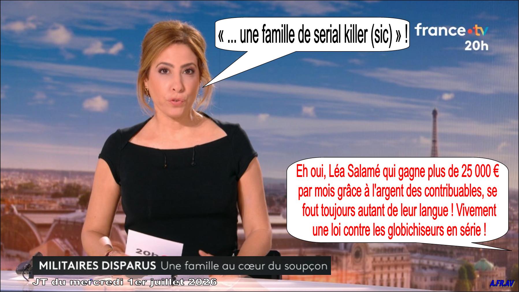 Léa Salamé, tueurs en série, JT de 20h, France 2
