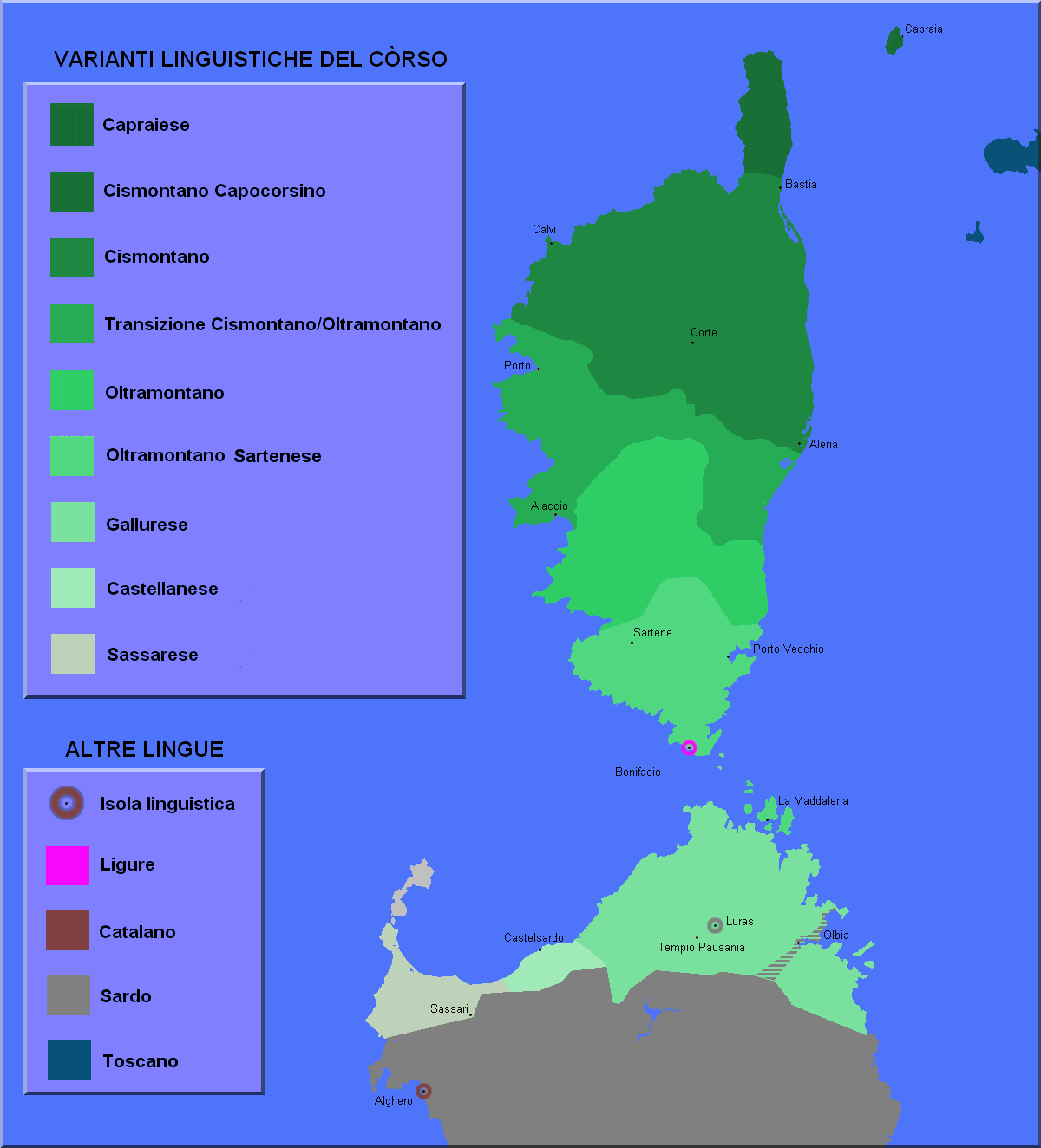 Les dialectes corse