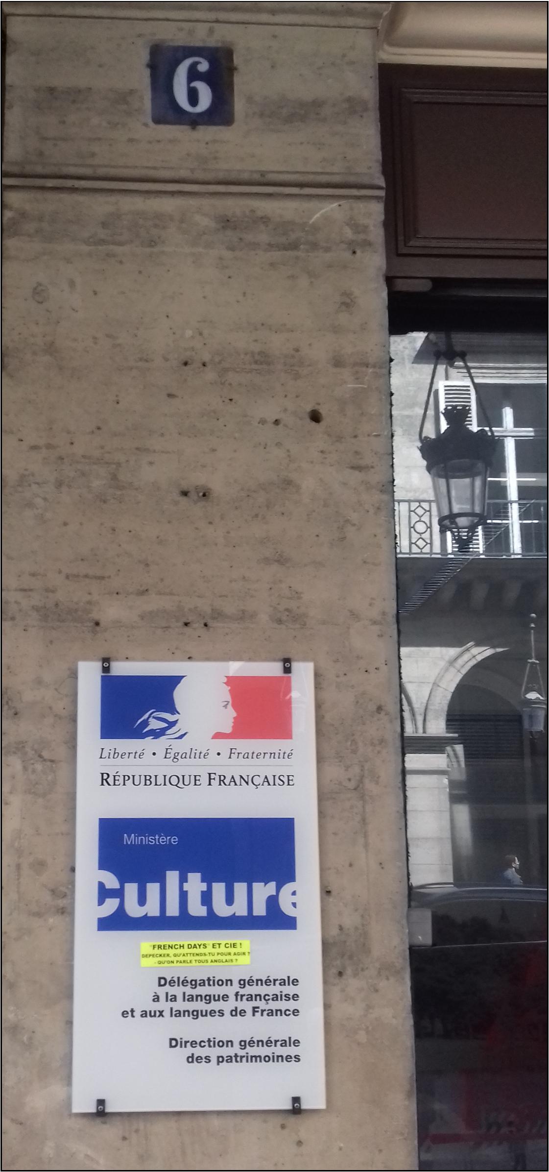 Loïc Depecker, rue des Pyramides, pour la langue française