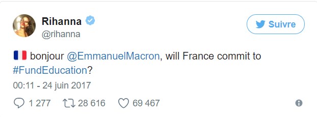 Rihanna et Emmanuel Macron