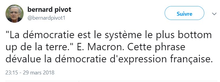 Bernard Pivot, l'anglais et Emmanuel Macron