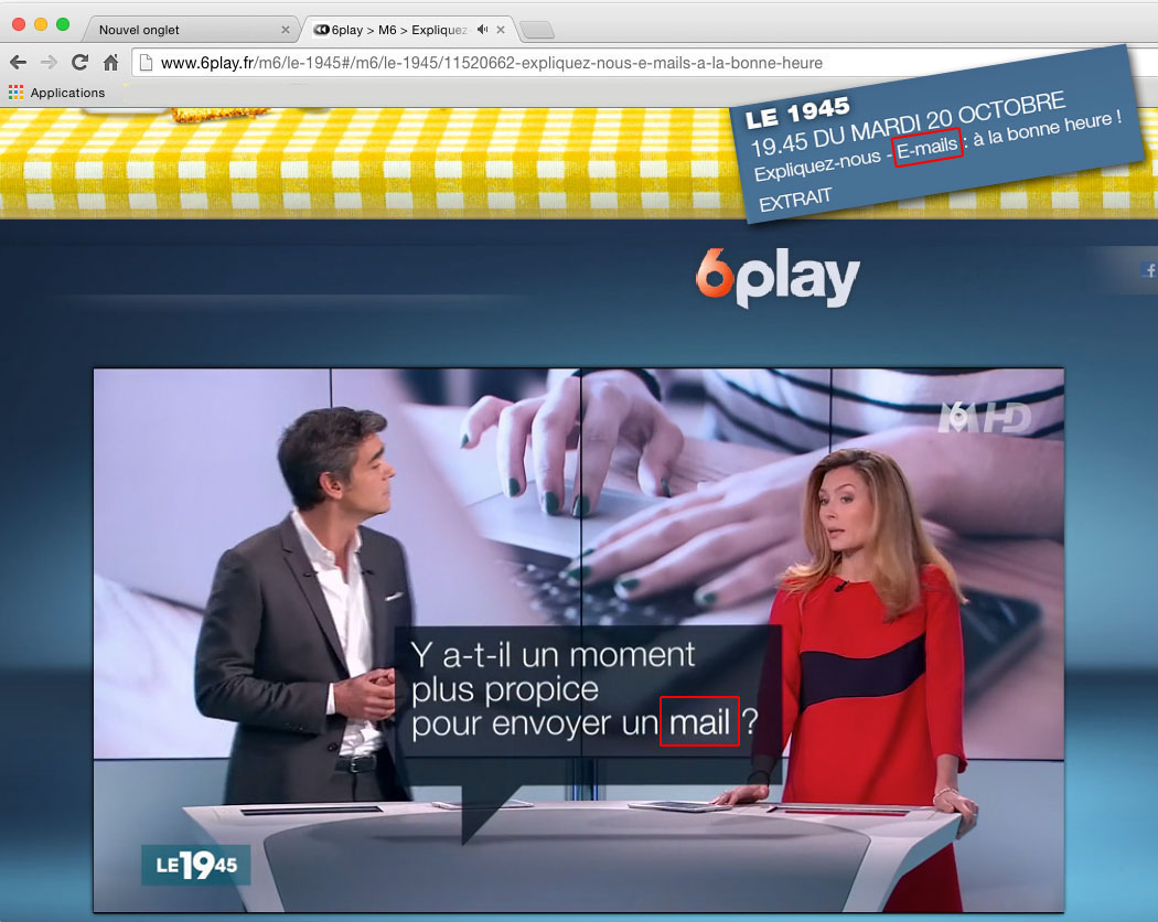 Mail malvenu sur M6