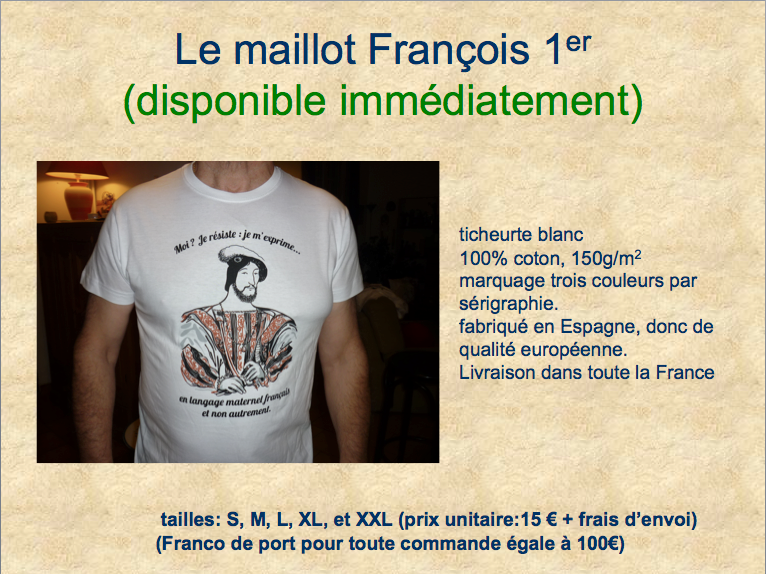 Maillot pour la langue française, François 1er, Ordonnance de Villers-Cotterêts