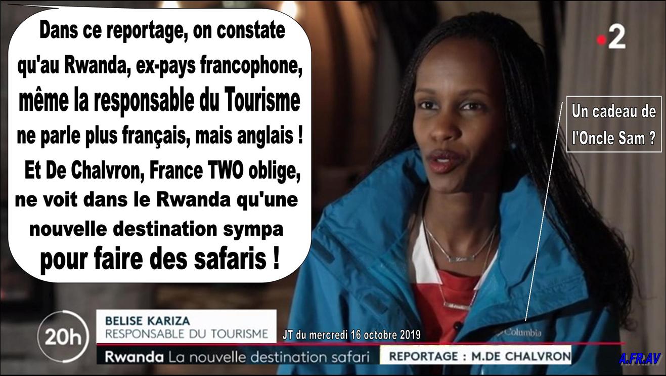 Marc de Chalvron et Belise Kariza, Rwanda, France 2, 20h