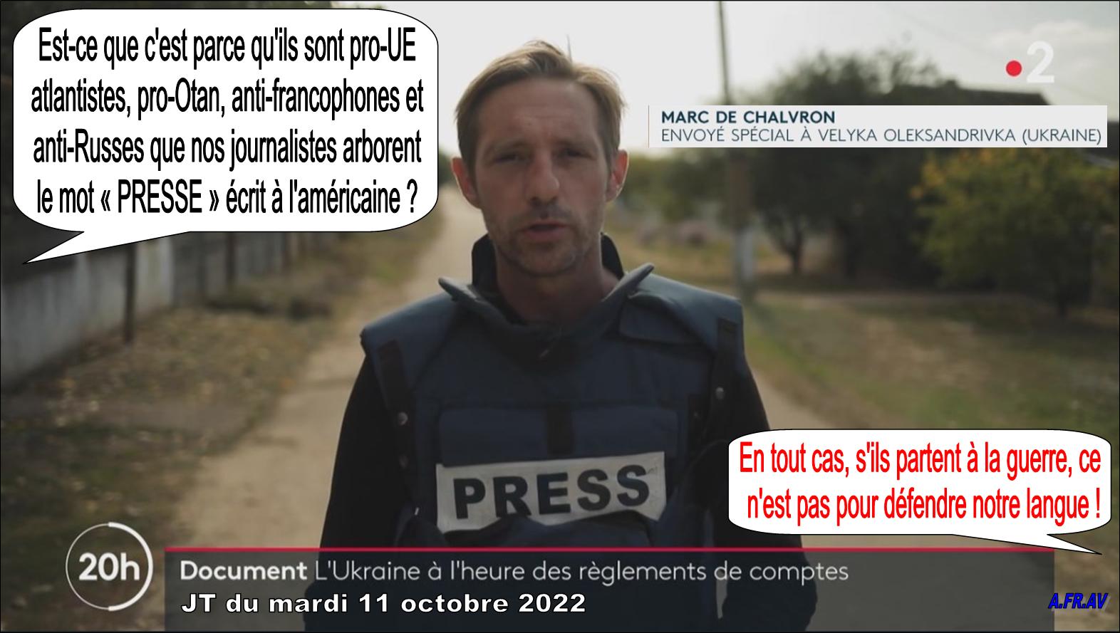 Marc de Chalvron envoyé spécial à Velyka Oleksandrivka en Ukraine, France Télévisions