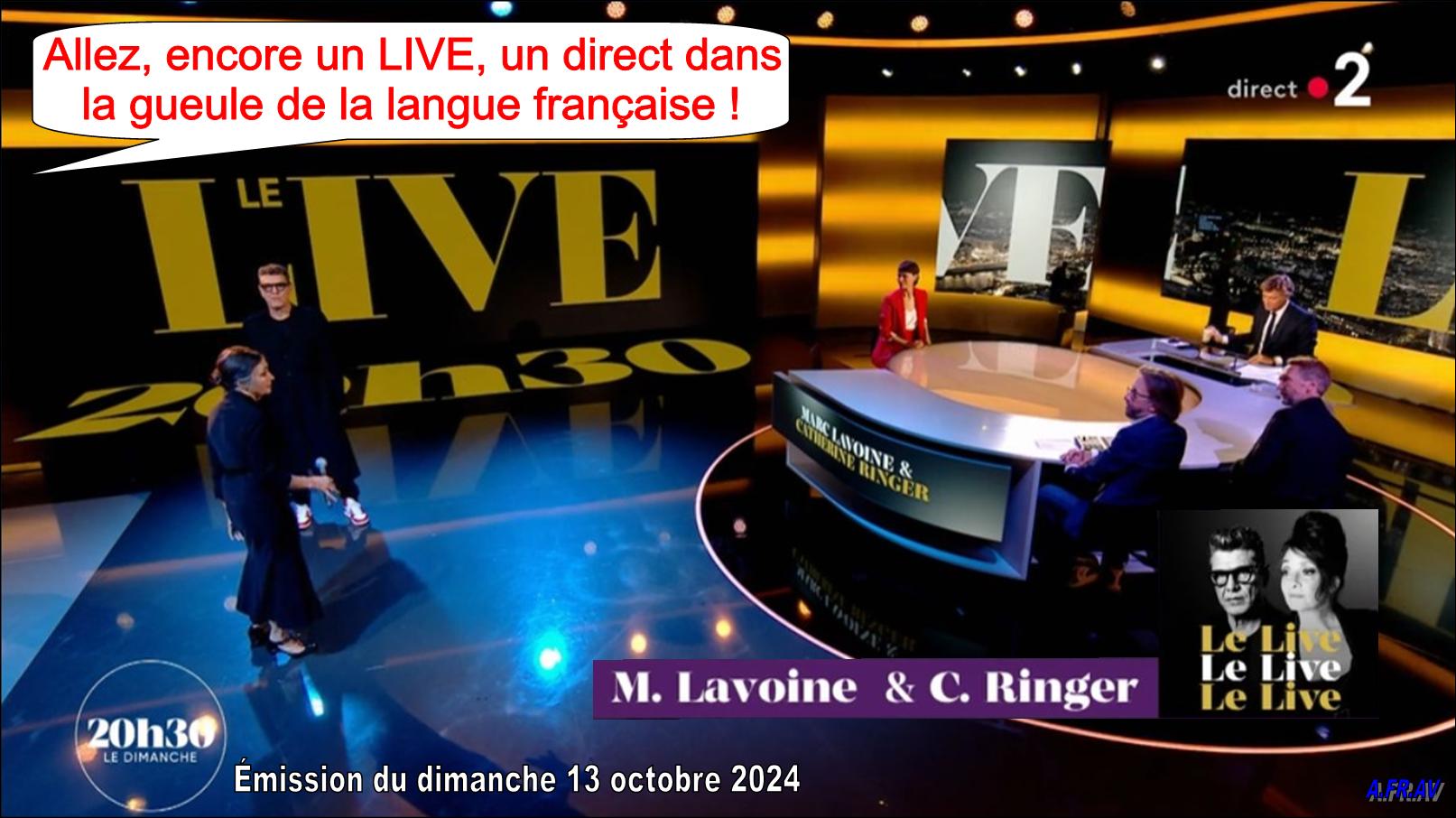Marc Lavoine, Catherine Ringer, 20h30 le dimanche, Laurent Delahousse.