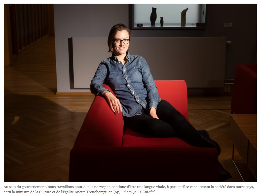 La Ministre norvégienne de la Culture et de l'Egalite, Anette Trettebergstuen