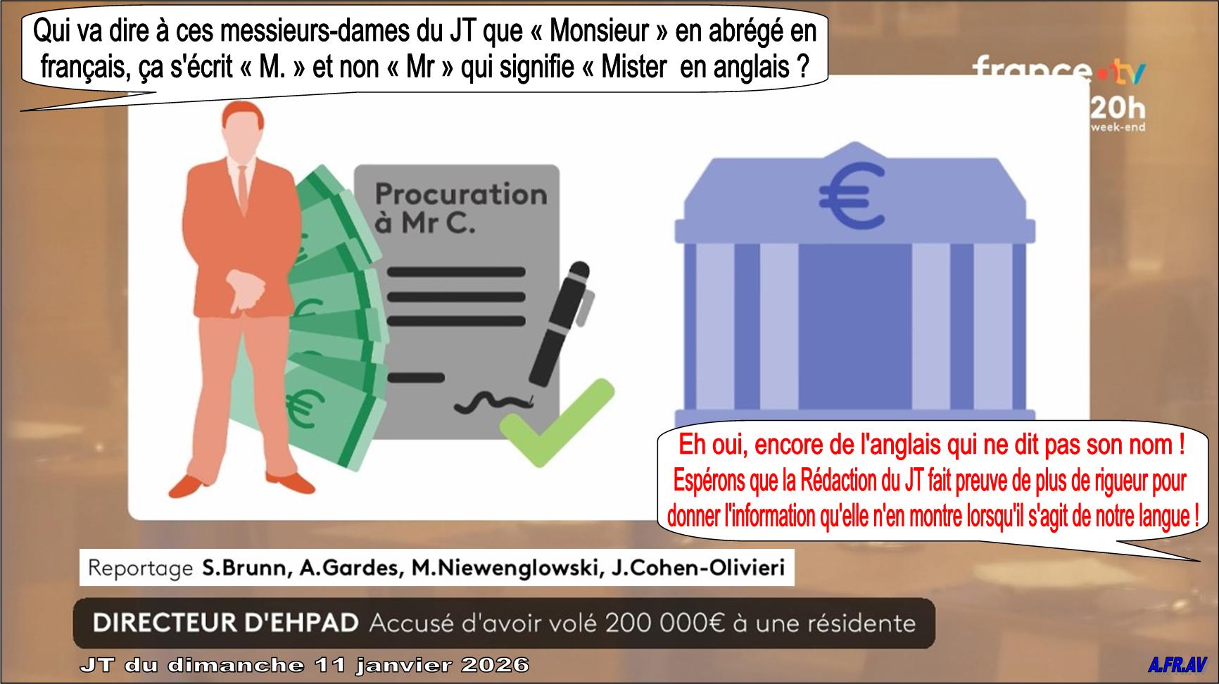 langue française, JT de 20 heures, France 2