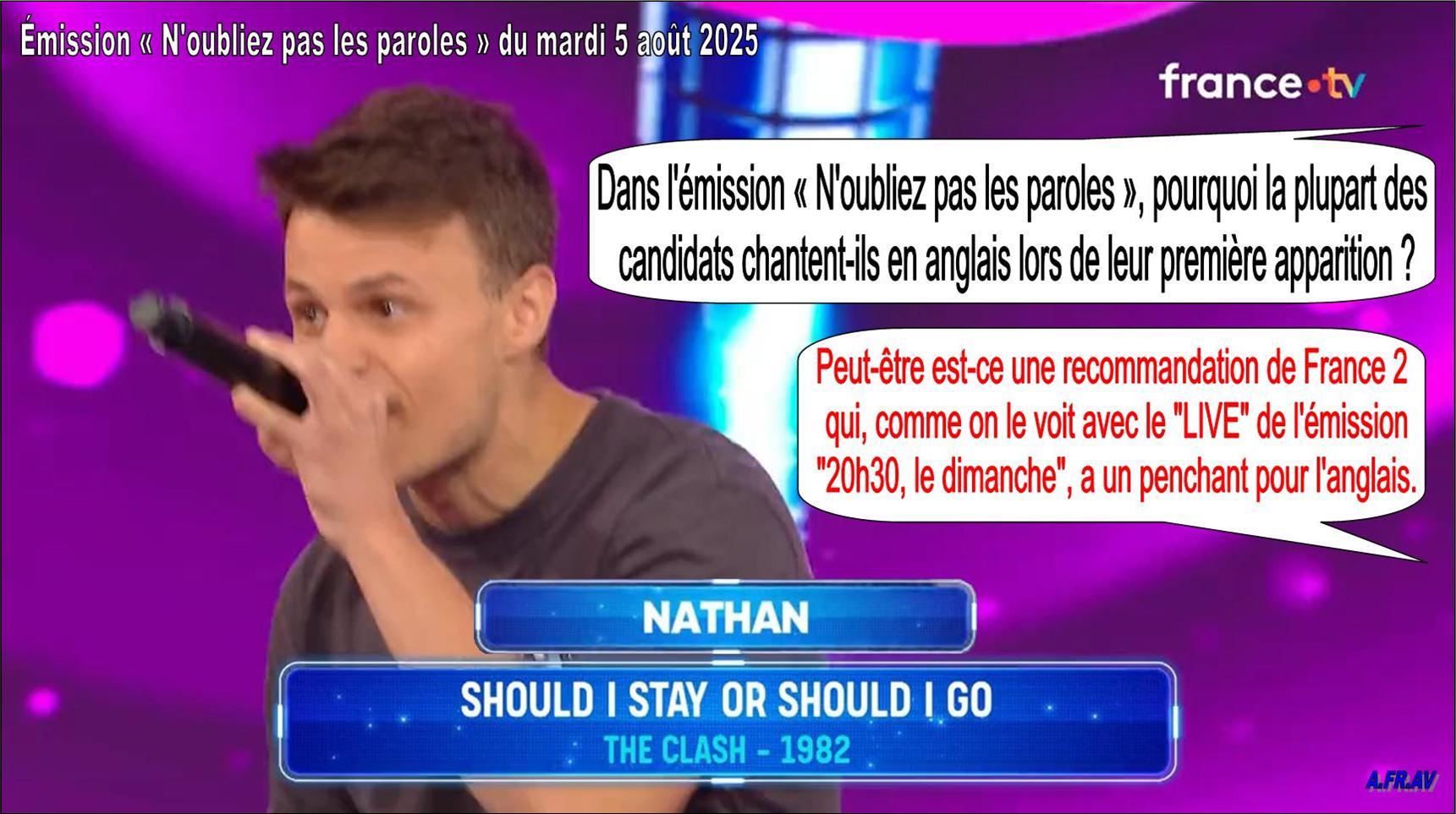 N'Oubliez Pas Les Paroles, chansons en anglais, NOPLP