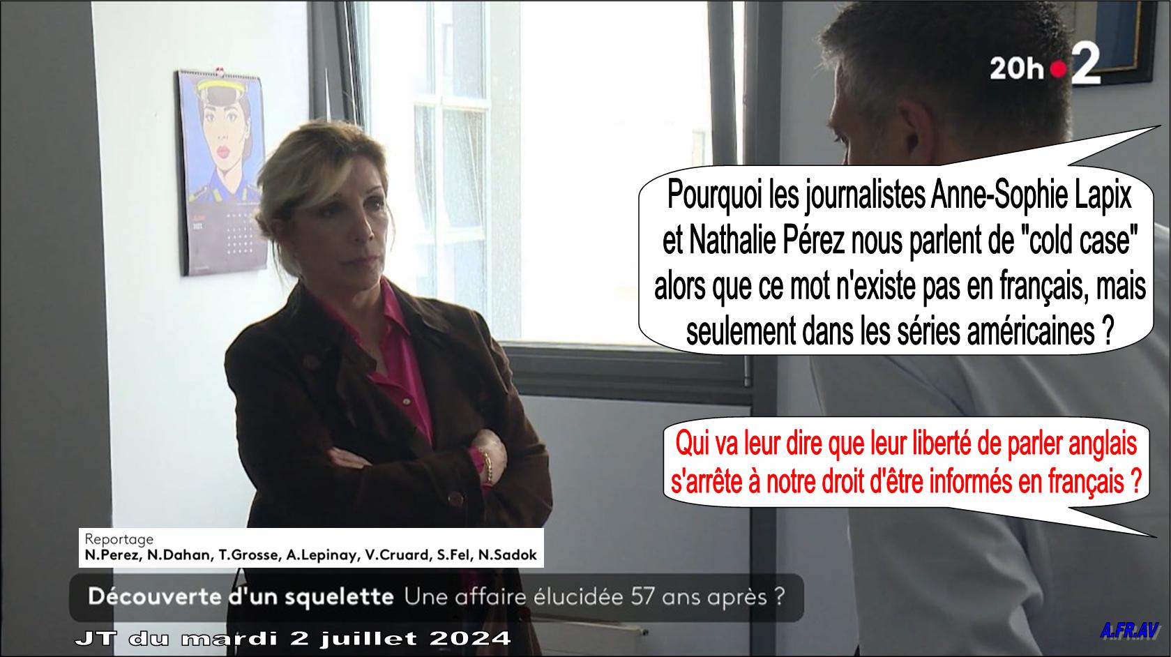 Nathalie Perez, Anne-Sophie Lapix, Alexandre Lepinay, Journal télévisé de 20 heures de France 2