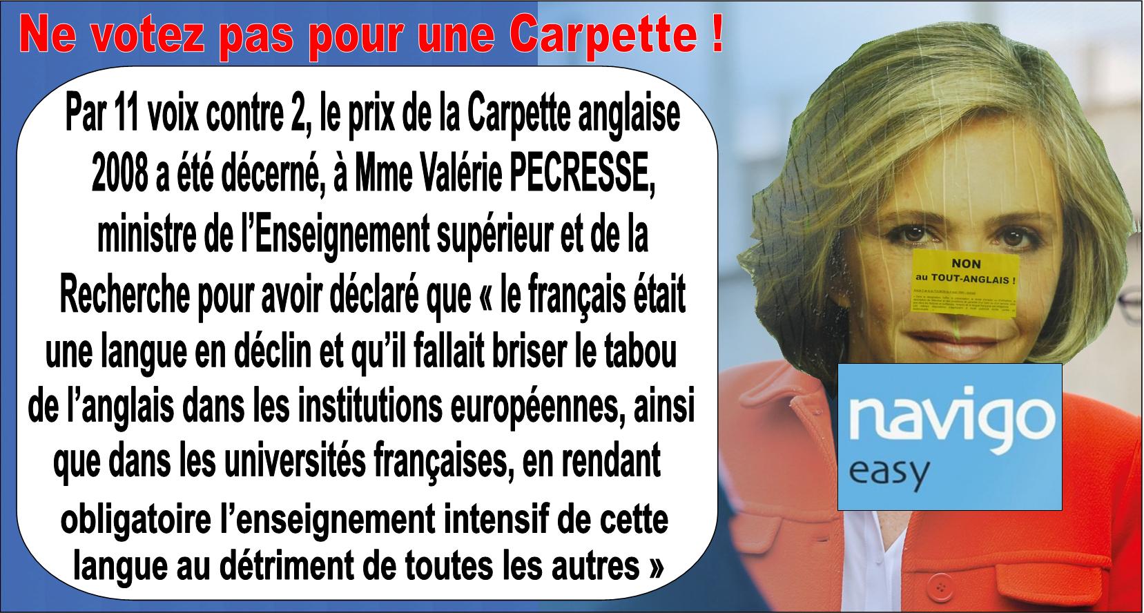 Ne votez pas pour une Carpette, ne votez pas Valérie Pécresse