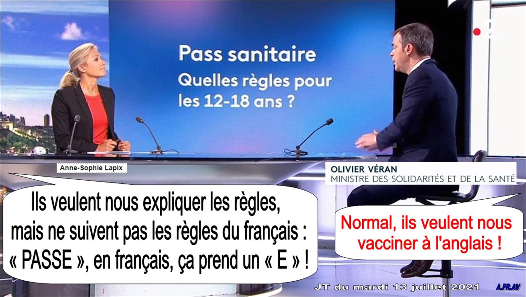 Olivier Véran, Passe sanitaire, JT de 20h de France 2