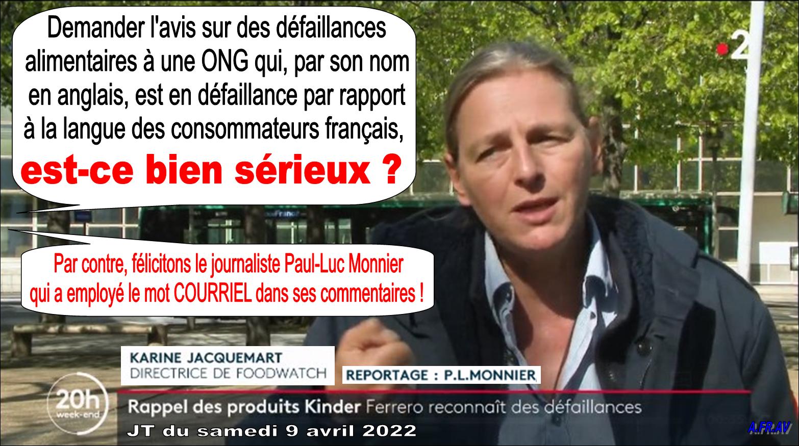 /Paul-Luc Monnier, Karine Jacquemart, Foodwatch, JT de France 2, France-Télévisions