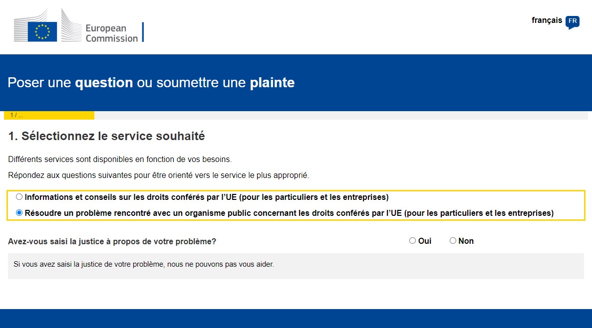 Poser une question à L'Europe vous conseille