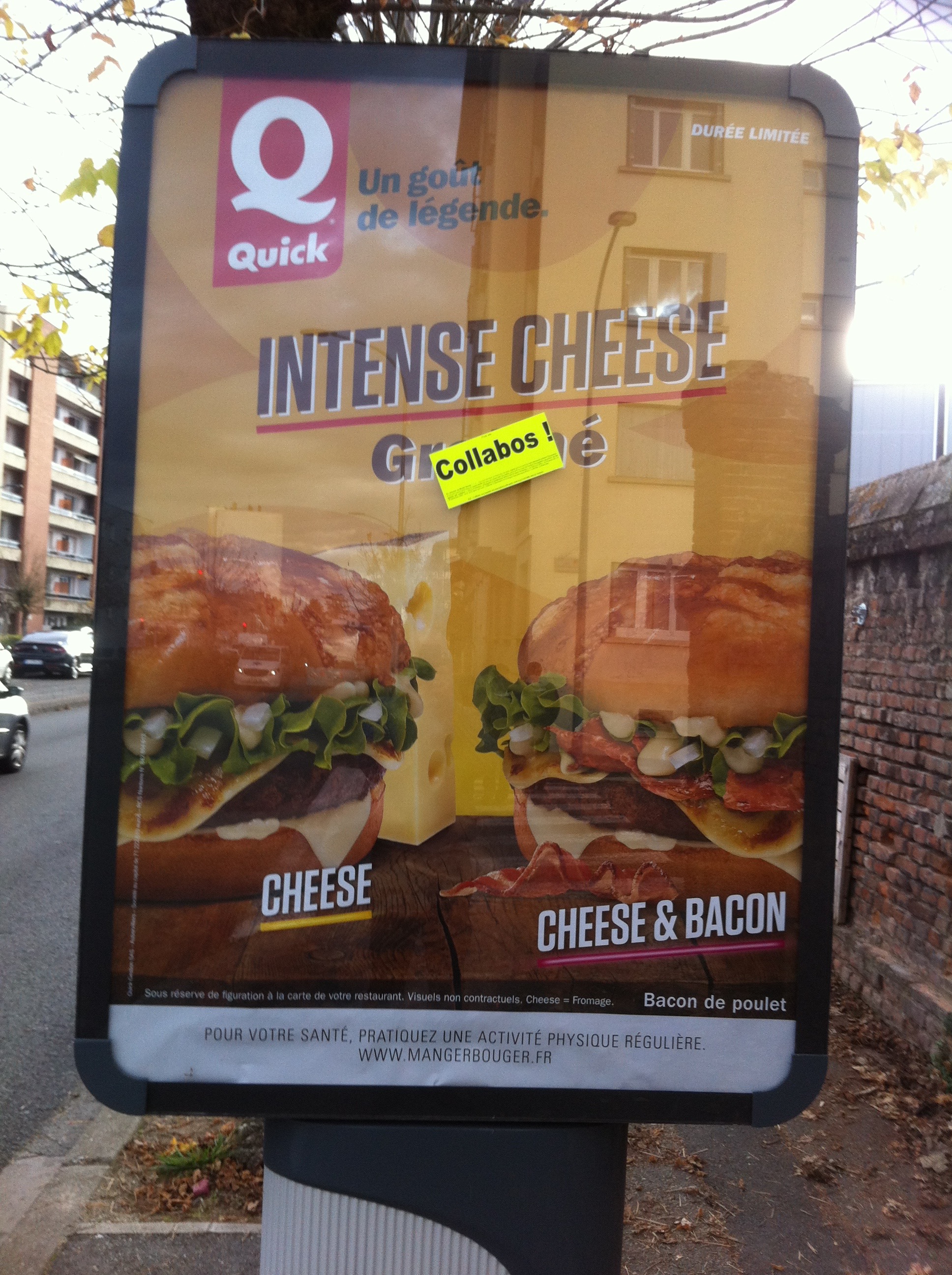 Quick INTENSE CHEESE, une publicité qui collabore à l'anglicisation générale