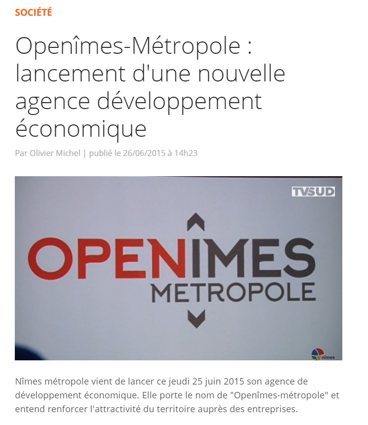 Reportage de TV-Sud sur OPEN�mes