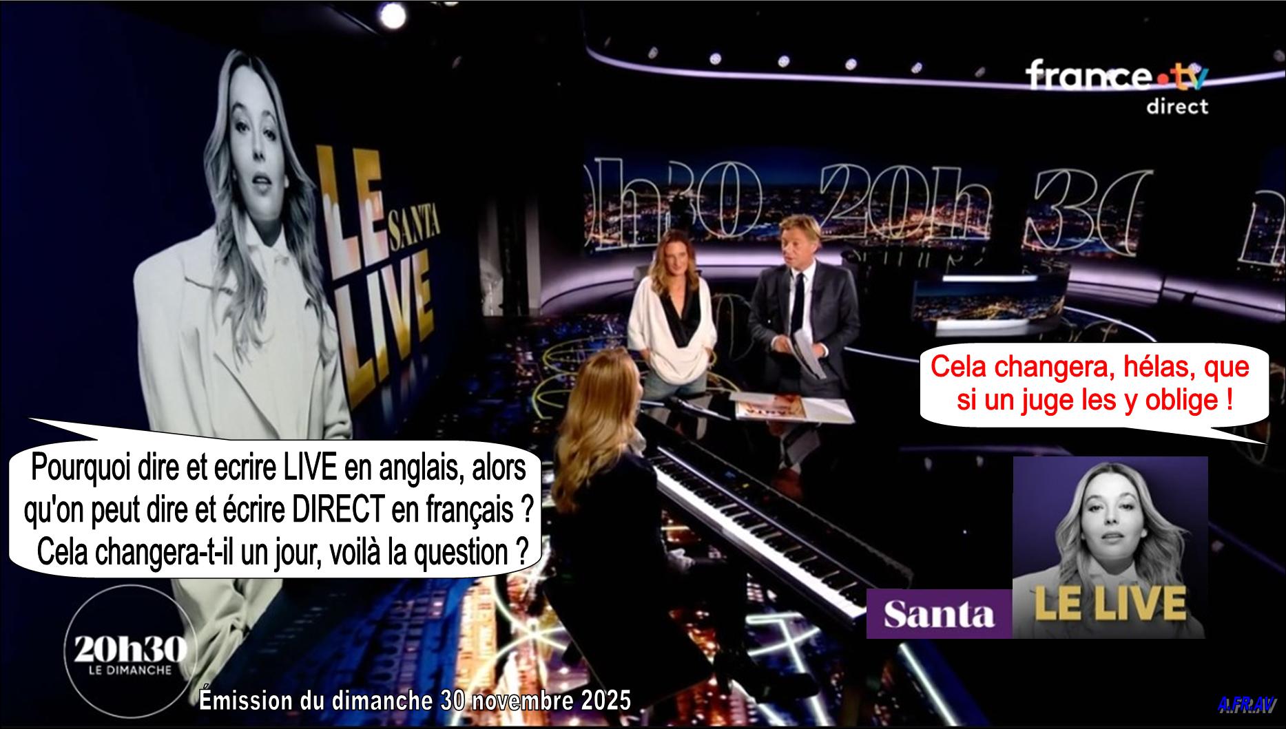 Santa, Laurent Delahousse, 20h30 le Dimanche, France.TV