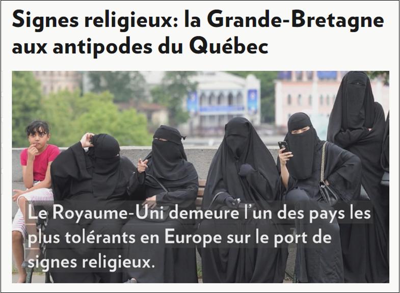 Signes religieux, la Grande-Bretagne aux antipodes du Québec