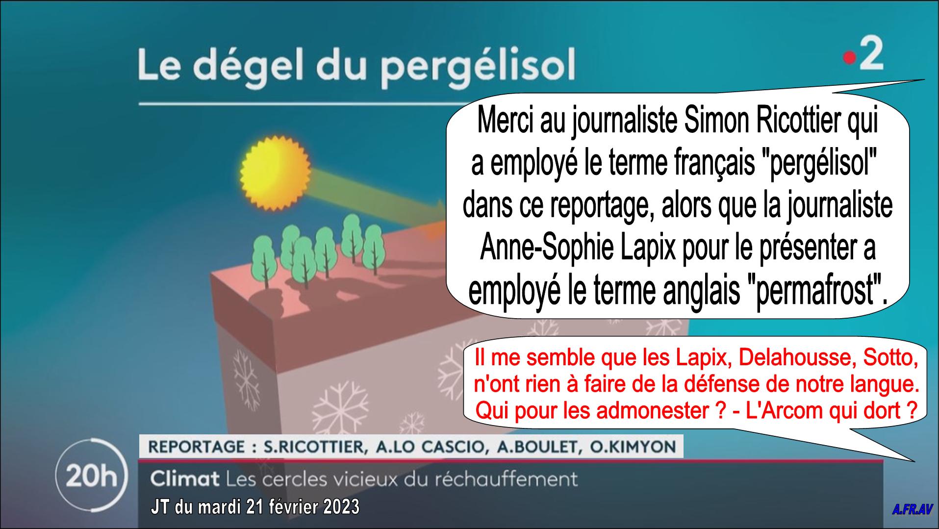 Simon Ricottier et le pergélisol au JT de 20h de France 2