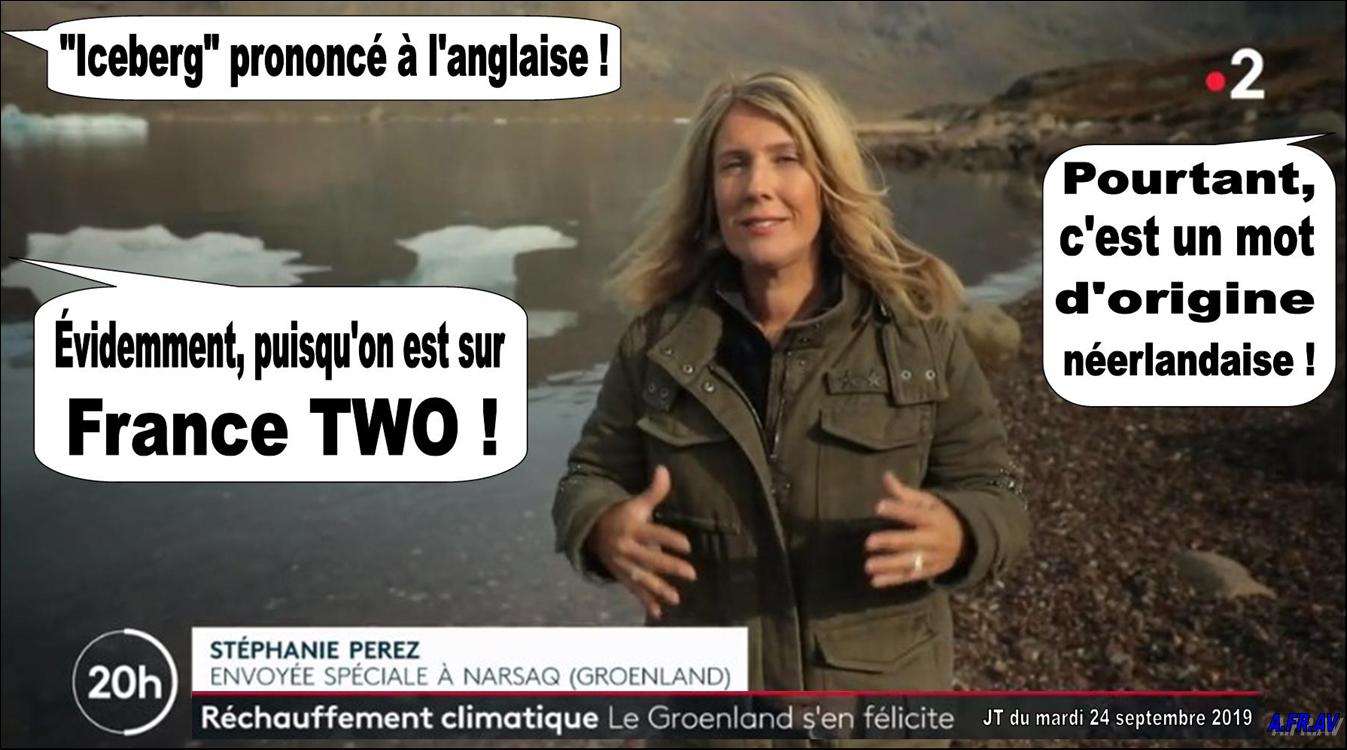Stéphanie Pérez, Anne-Sophie Lapix, iceberg, France-2, le 20h.