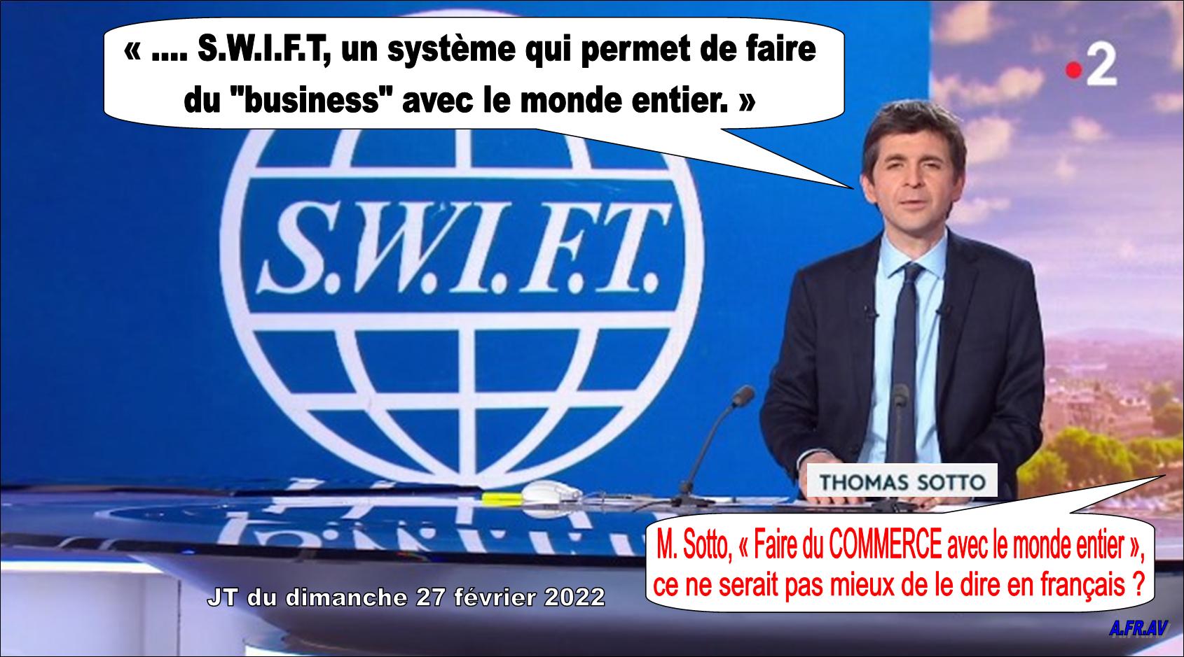 Thomas Sotto, SWIFT, JT de 20h de France 2