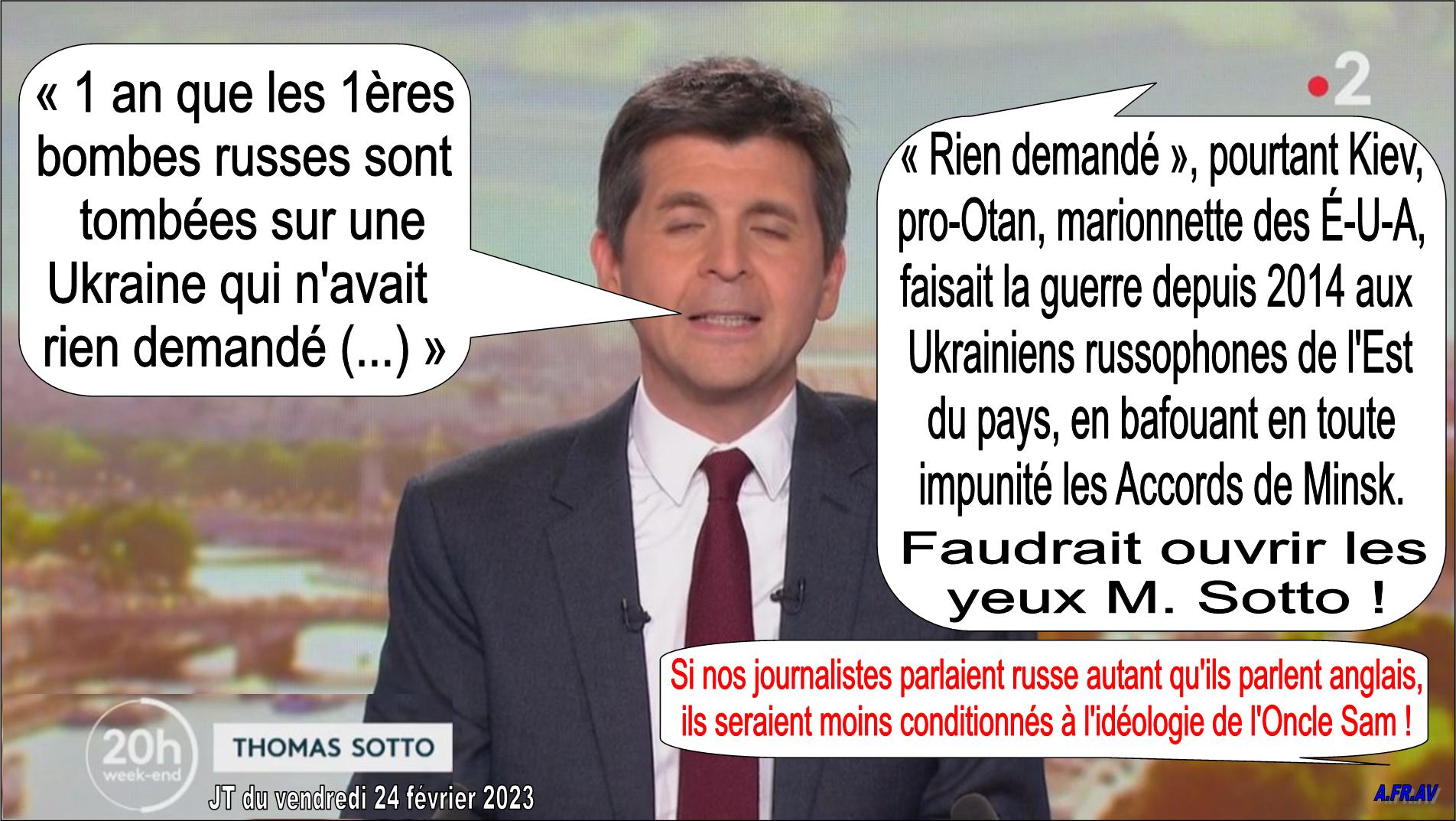 Thomas Sotto et la guerre en Ukraine, JT de 20h, France 2, France Télévisions