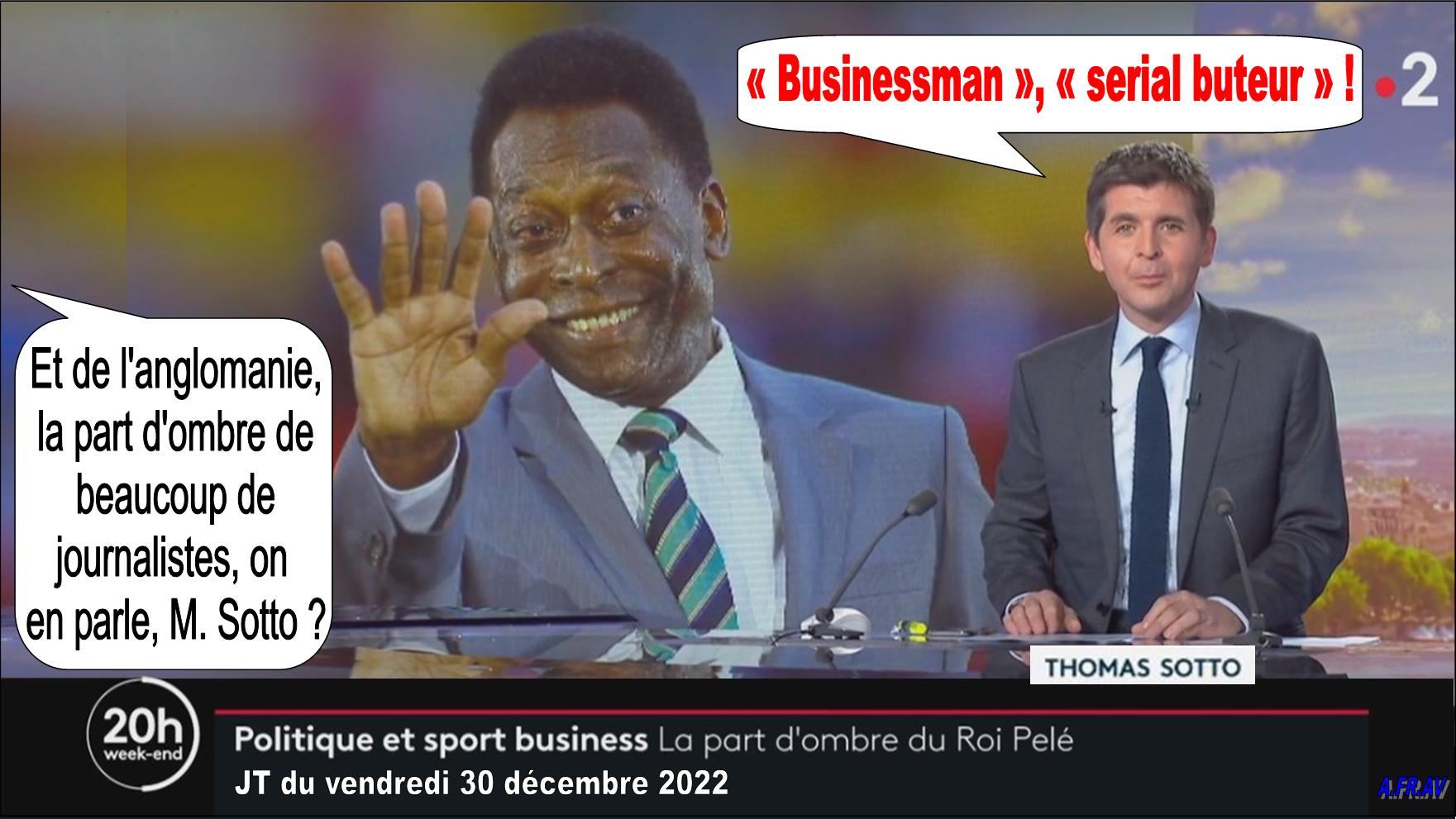 Thomas Sotto Le Roi Pelé et les anglicismes, JT de 20h de France 2