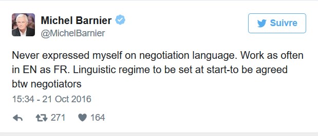 Michel Barnier veut négocier le Brexit en français