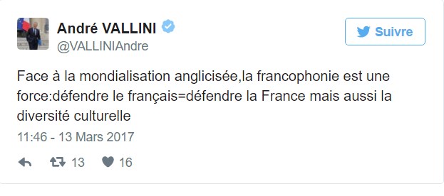 Andr Vallini, la Francophonie, chance contre la mondialisation anglo-amricaine