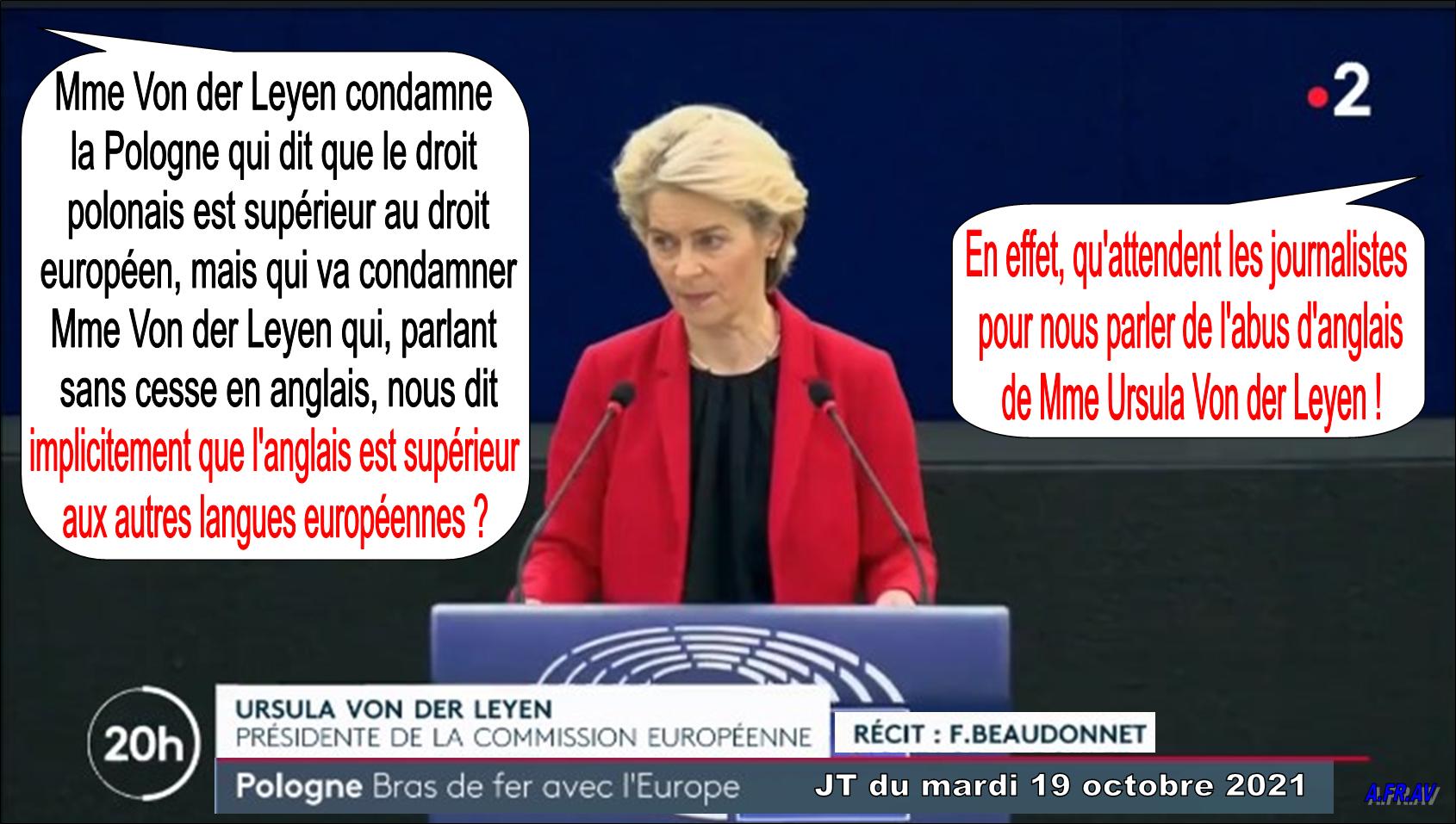 Ursula Von der Leyen, François Beaudonnet, 20h de France 2, Pologne et son droit constitutionnel