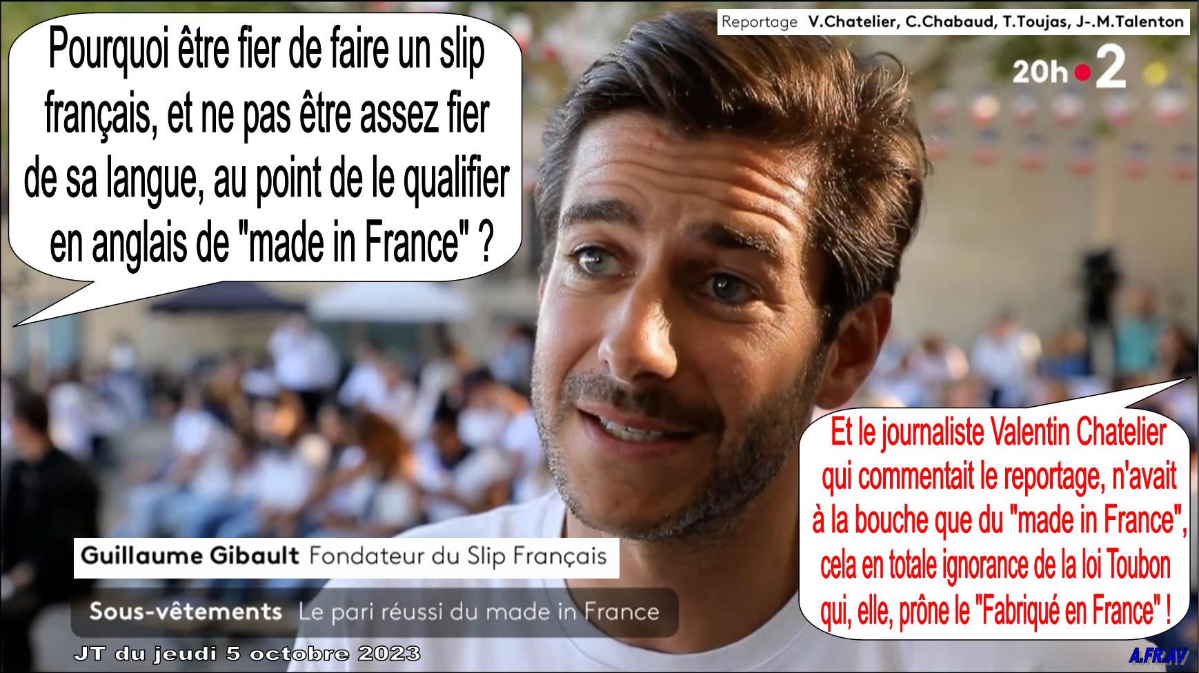 Valentin Chatelier, Guillaume Gibault, le slip français, JT de 20h France 2