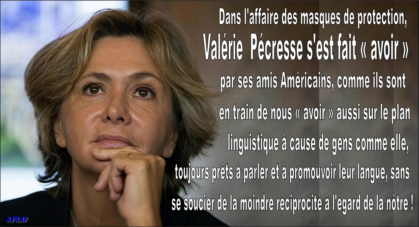 Valérie Pecresse, les masques de protection et ses amis américains
