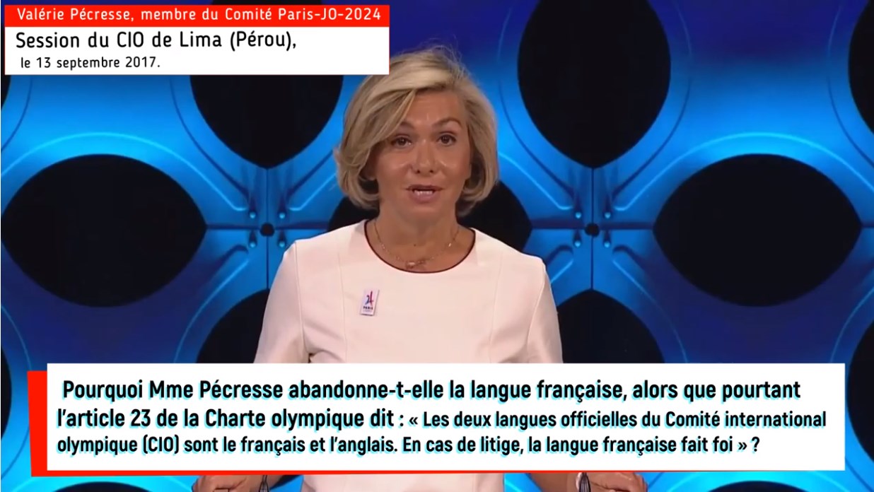 Valérie Pécresse à Lima au Pérou en anglais devant le CIO