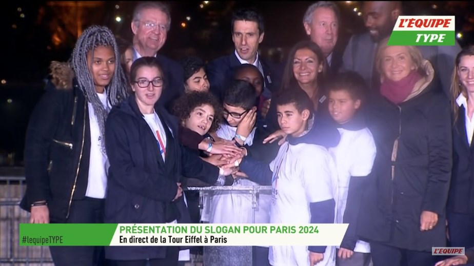 Valrie Pcresse au lancement du slogan Made For Sharing pour Paris-2024.